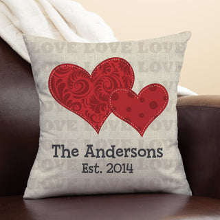 Heart of Love Personalized 14" Throw Pillow