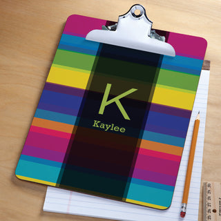 Colorful Stripes Personalized Clipboard