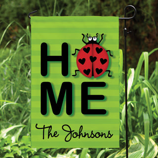 Ladybug Home Personalized Garden Flag