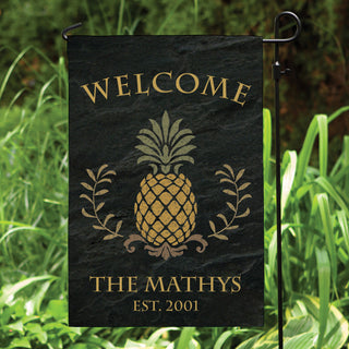 Pineapple Welcome Personalized Garden Flag