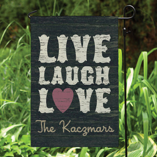 Live, Laugh, Love Personalized Garden Flag