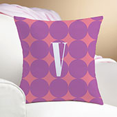 Purple Polka Dots Personalized Pillow