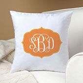 My Orange Monogram 14" Throw Pillow