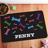 Colorful Bones Personalized Meal Mat---Black