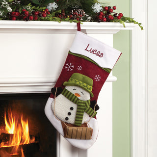 Personalized Snowcap Character Stocking - Snowman