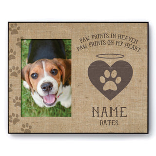 Paw Prints In Heaven Personalized Dog Frame