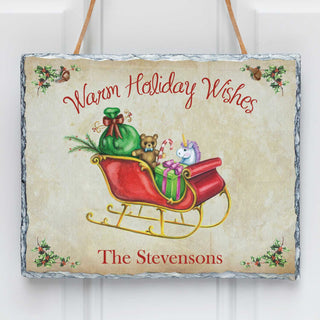 Christmas Sleigh Personalized Slate