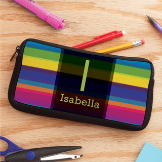 Colorful Stripes Personalized Pencil Case