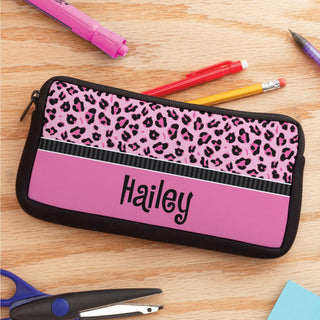 Sassy Leopard Personalized Pencil Case