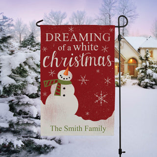 Dreaming Of A White Christmas Personalized Garden Flag