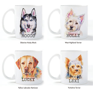 Dog Breeds Personalized White Coffee Mug - 11 oz.