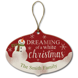 Dreaming Of A White Christmas Personalized Ornament