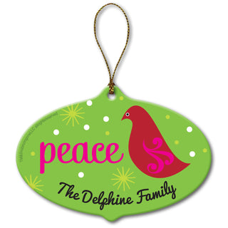 Robin Zingone Peace Personalized Ornament