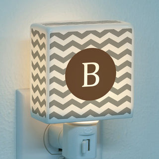 Brown Chevron Personalized Nightlight