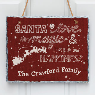 What Santa Is Personalized Wall Slate