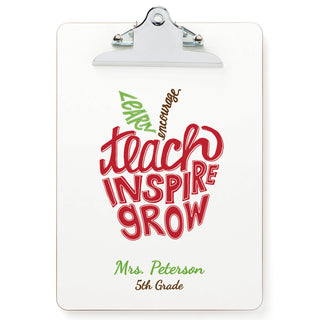 Teach, Inspire, Grow Personalized Clipboard