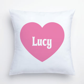 Pink Heart Personalized 14" Throw Pillow