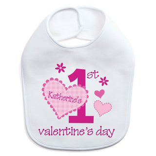 Her First Valentine's Day Personalized Bib