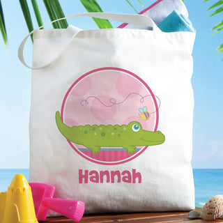 Sweet Alligator Personalized Tote Bag---Girl