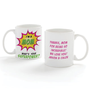 Super Mom Personalized White Coffee Mug - 11 oz.