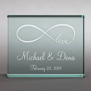 Infinity Love Personalized 4x5 Glass Keepsake