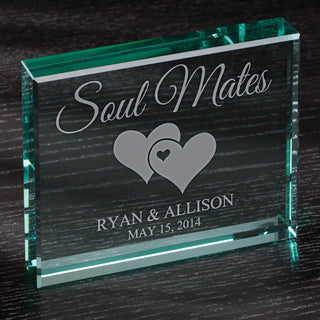 Soul Mates Personalized 4x5 Glass Keepsake