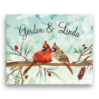 Cardinal Couple Personalized 16x20 Canvas