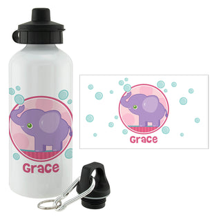 Sweet Elephant Personalized Water Bottle---Girl