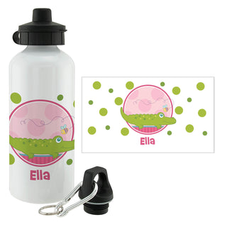 Sweet Alligator Personalized Water Bottle---Girl