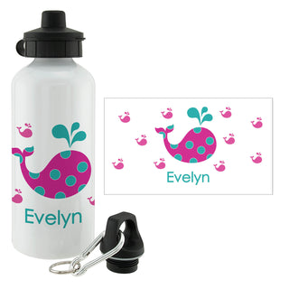 Whale Personalized Water Bottle---Girl