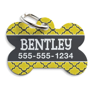 Pet tag in yellow 