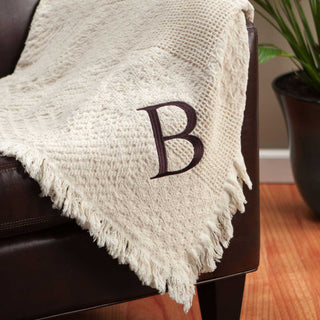 Personalized Woven Throw---Single Initial