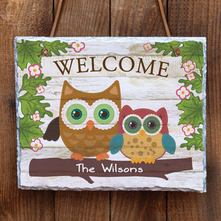 Personalized Welcome Owls Slate---Two