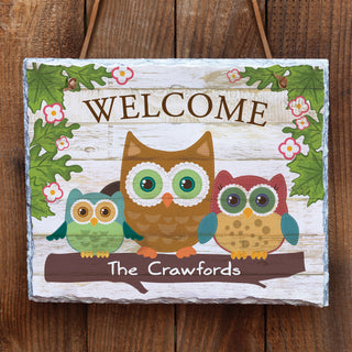 Personalized Welcome Owls Slate---Three
