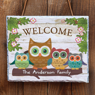 Personalized Welcome Owls Slate---Four