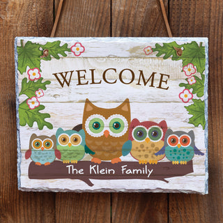 Personalized Welcome Owls Slate---Five