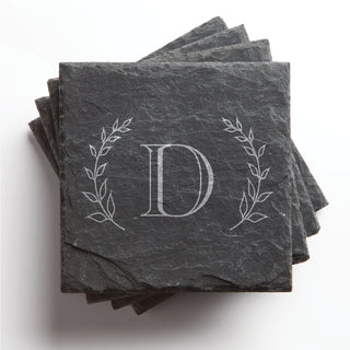 Grand Initial Set of 4 Personalized Slate Coasters