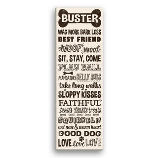 Dog Rules Personalized 9x27 Personalized Canvas---Cream