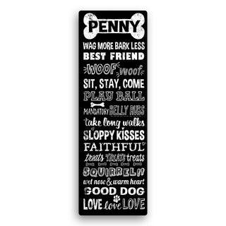 Dog Rules Personalized 9x27 Personalized Canvas---Black