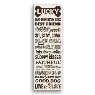 Dog Rules Personalized 6x18 Personalized Cream Canvas