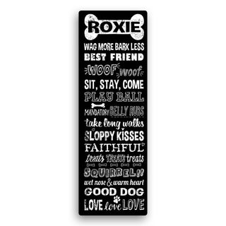 Dog Rules Personalized 6x18 Personalized Black Canvas