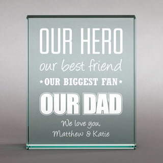 Our Hero Personalized 4" x 5" Glass Keepsake