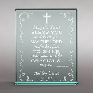 May The Lord Bless You Personalized 4x5 Glass Keepsake