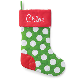 Personalized Quilted Stocking---Polka Dots