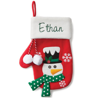 Personalized Mitten Stocking---Snowman