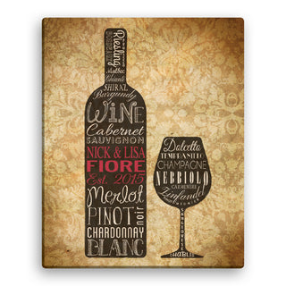 Wine Lovers 16x20 Personalized Canvas