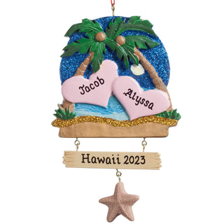 Personalized Romantic Beach Ornament