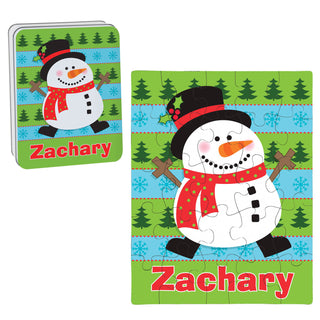 Snowman Personalized Puzzle and Tin