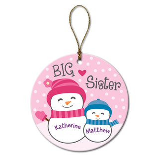 Big Sister & Little Brother Personalized Ornament