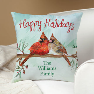 Happy Holidays Personalized 14" Throw Pillow